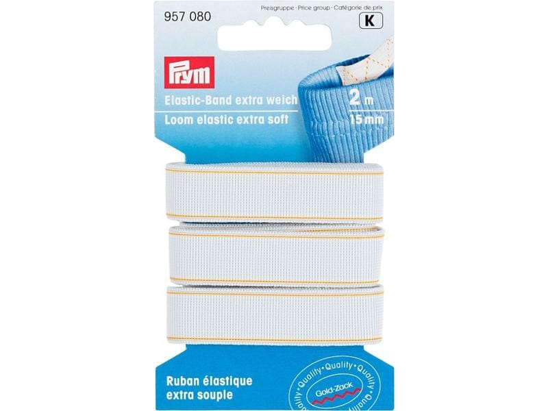 Elastikband Weiss, 2 m x 15 mm