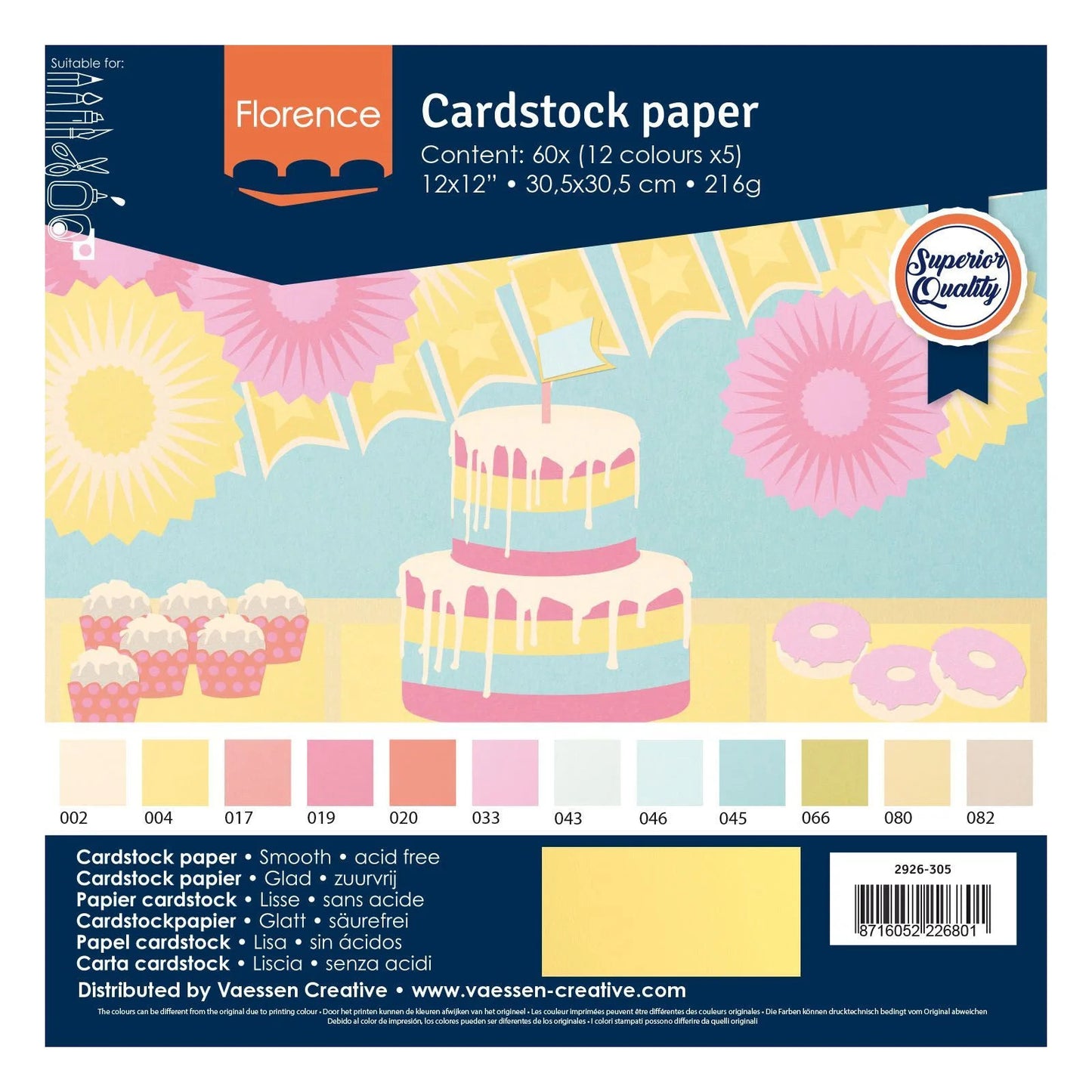 Florence • Cardstock multipack glatt 30,5x30,5cm Pastell