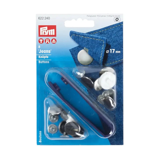 Prym 8 Stk. Nähfrei Jeansknöpfe, 17mm