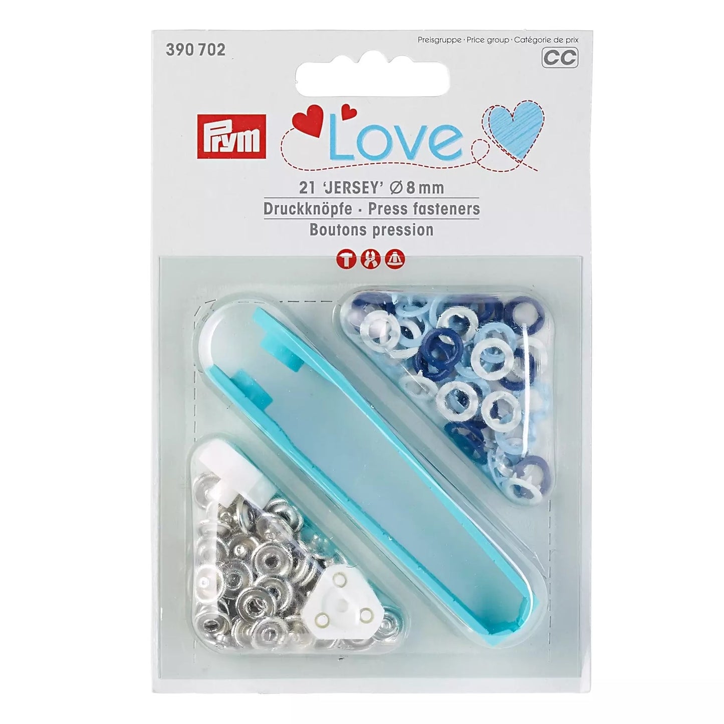 PRYM Love - Druckknöpfe Jersey "Colour" - Ø 8 mm - 21 Stk.