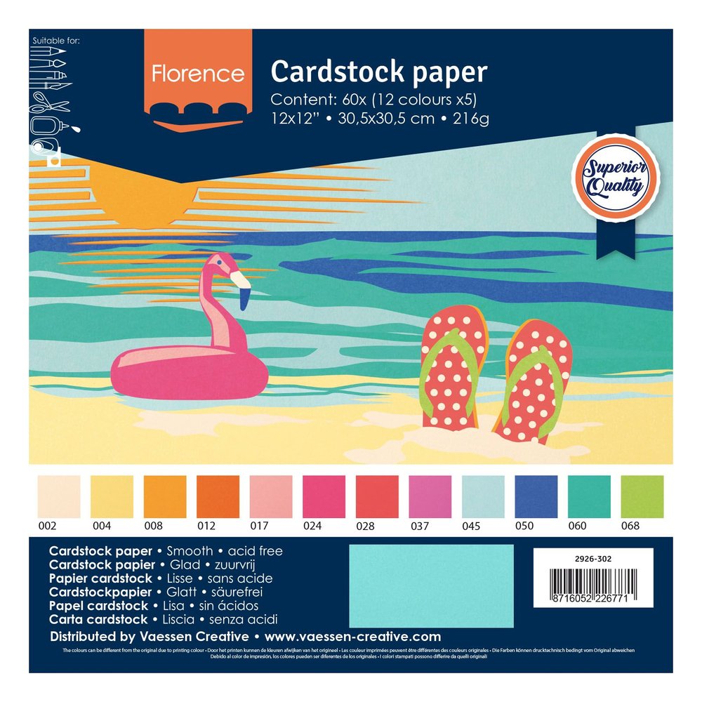 Florence • Cardstock 216g Glatt 30,5x30,5cm 12x5 Sommer